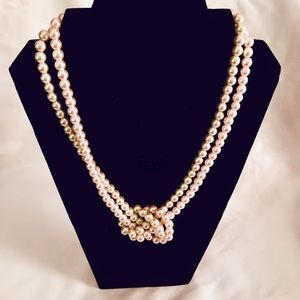 Pink and Gold pearl 18” necklace